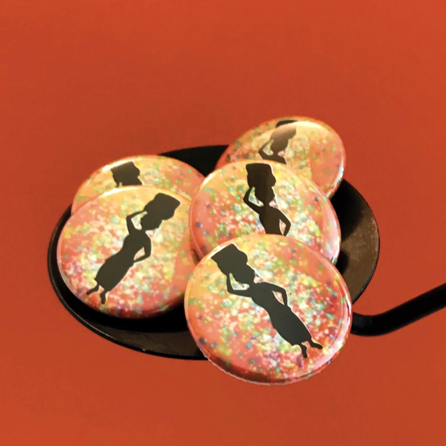 African Woman Proud Black Woman Pin Buttons and Magnet Set of 3 Inspirational Empowerment