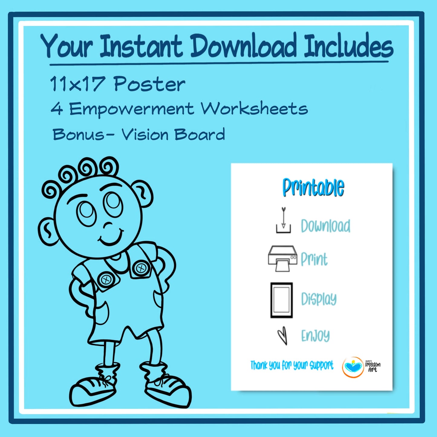 Boy Positive Image Printable Poster 4 Inspirational Worksheets Motivational Activities Encouragement Sheets