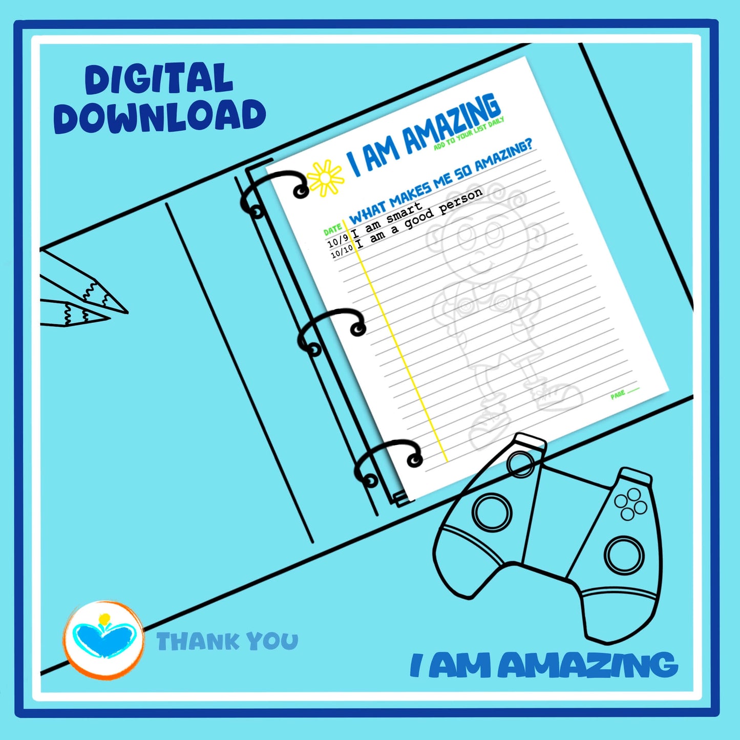 Boy Positive Image Printable Poster 4 Inspirational Worksheets Motivational Activities Encouragement Sheets