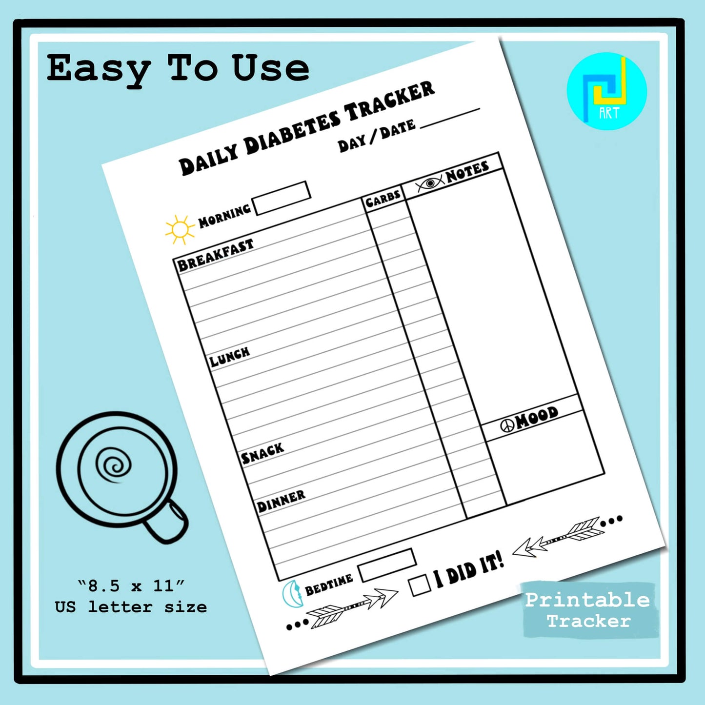 Printable Diabetes Tracker Log Carb Counting PDF