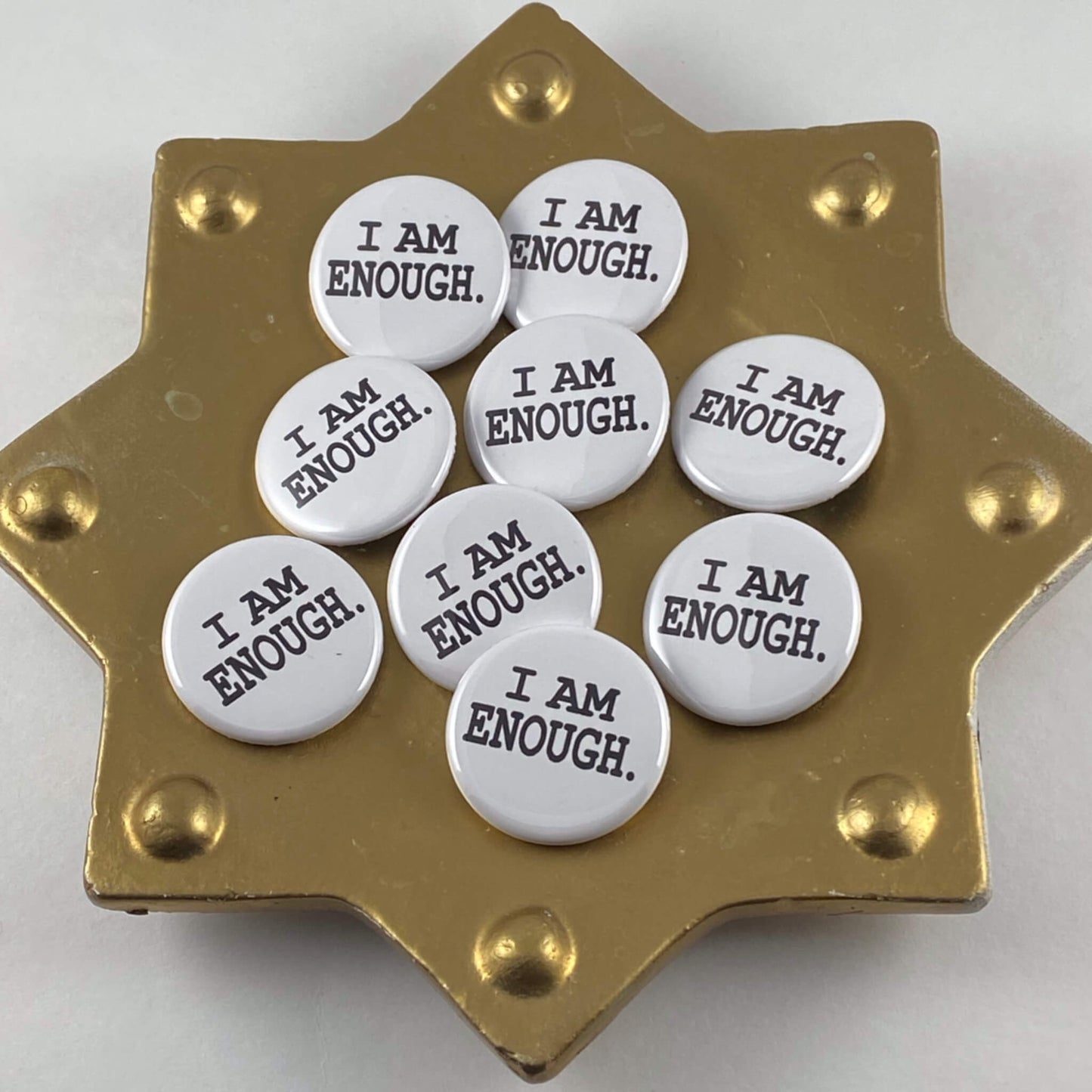 I AM ENOUGH Pin Button Positive Message