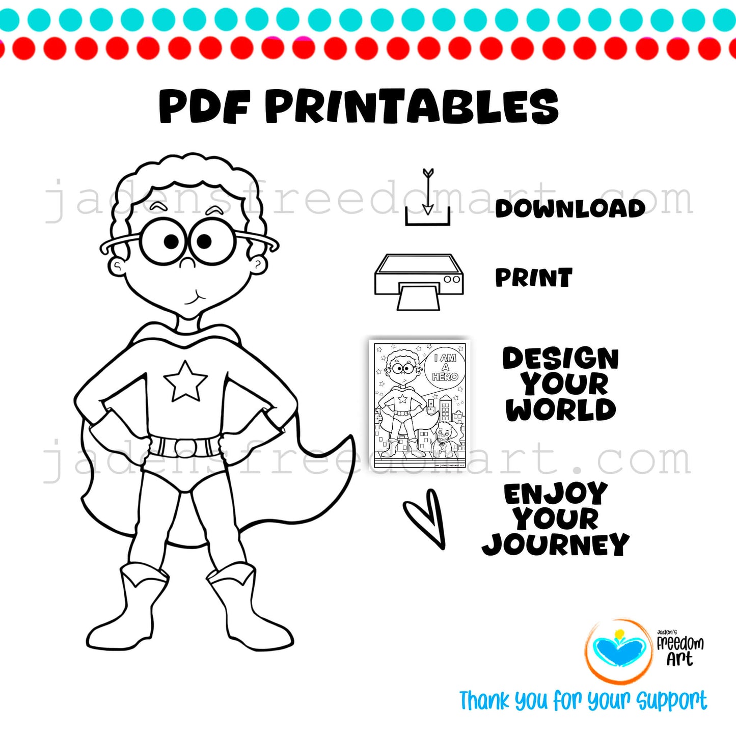 Printable Superhero Activity Pages for Kids I Am a Hero Coloring Page Masks Wristbands Worksheets Instant Download PDF