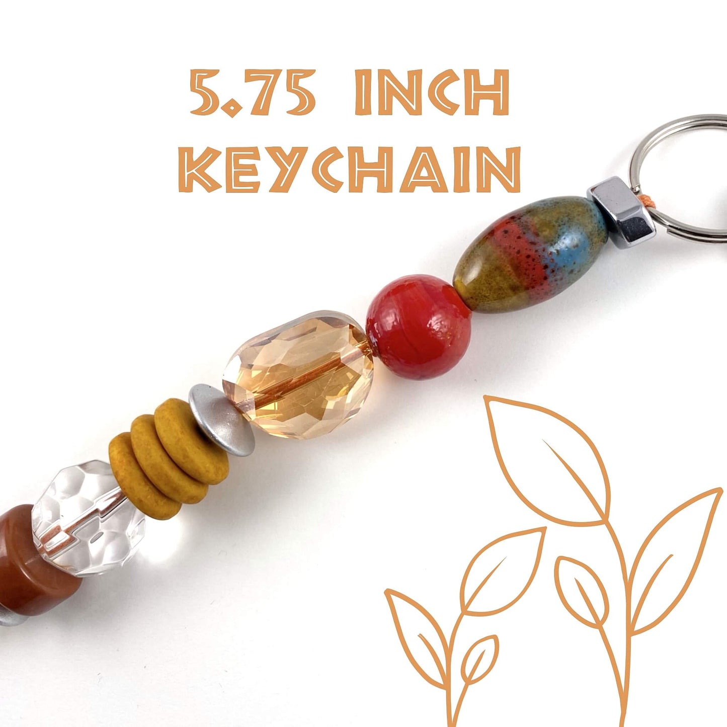 Jewelry Beaded Handmade Keychain Glass Metal Beads Purse Charm Backpack Accessories Planner Charm