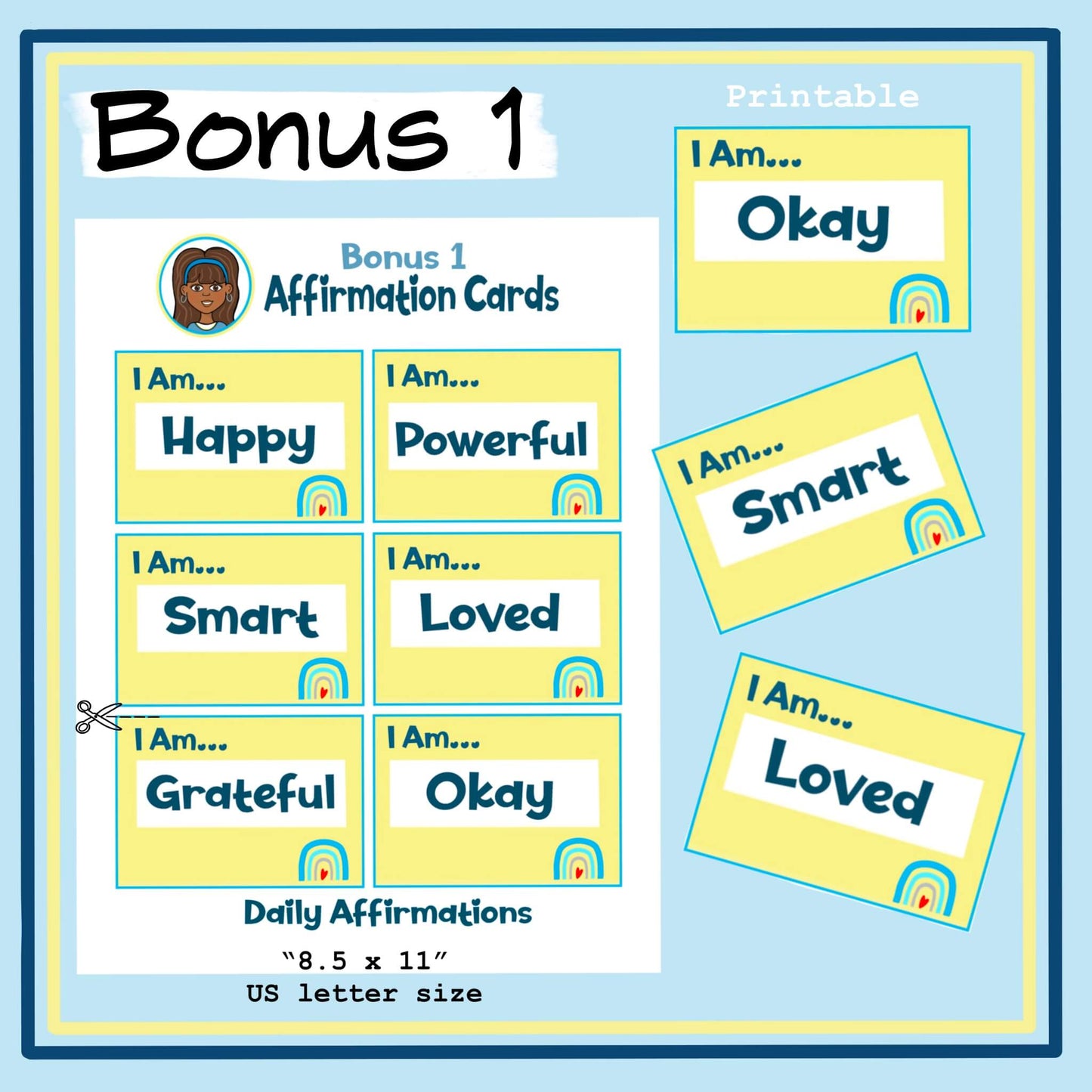 Positive Self Talk Poster Daily Affirmations Negative to Positive Worksheet School Motivational Wall Print