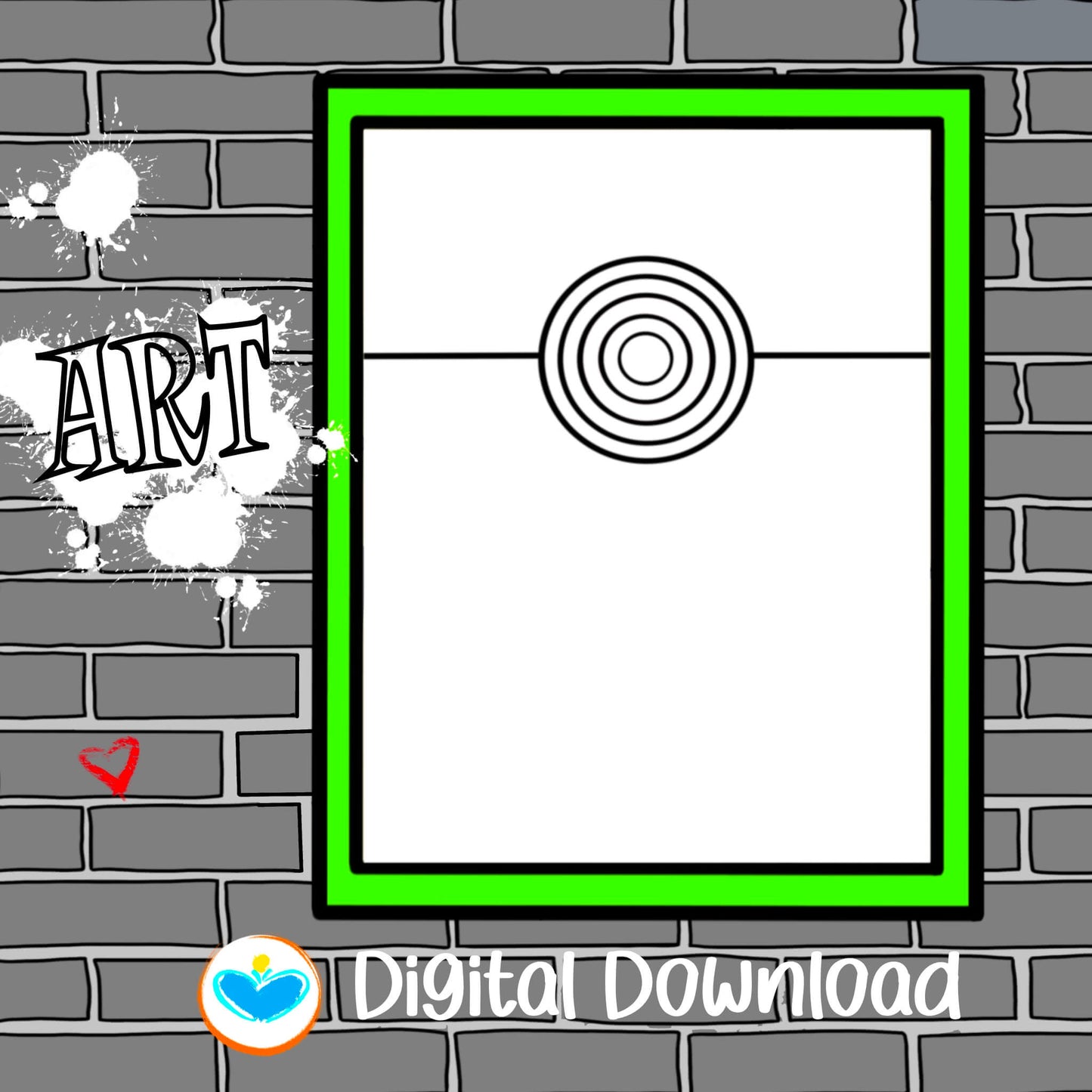 Minimalist Abstract Black and White Circles Printable Art for Home or Office Wall Decor