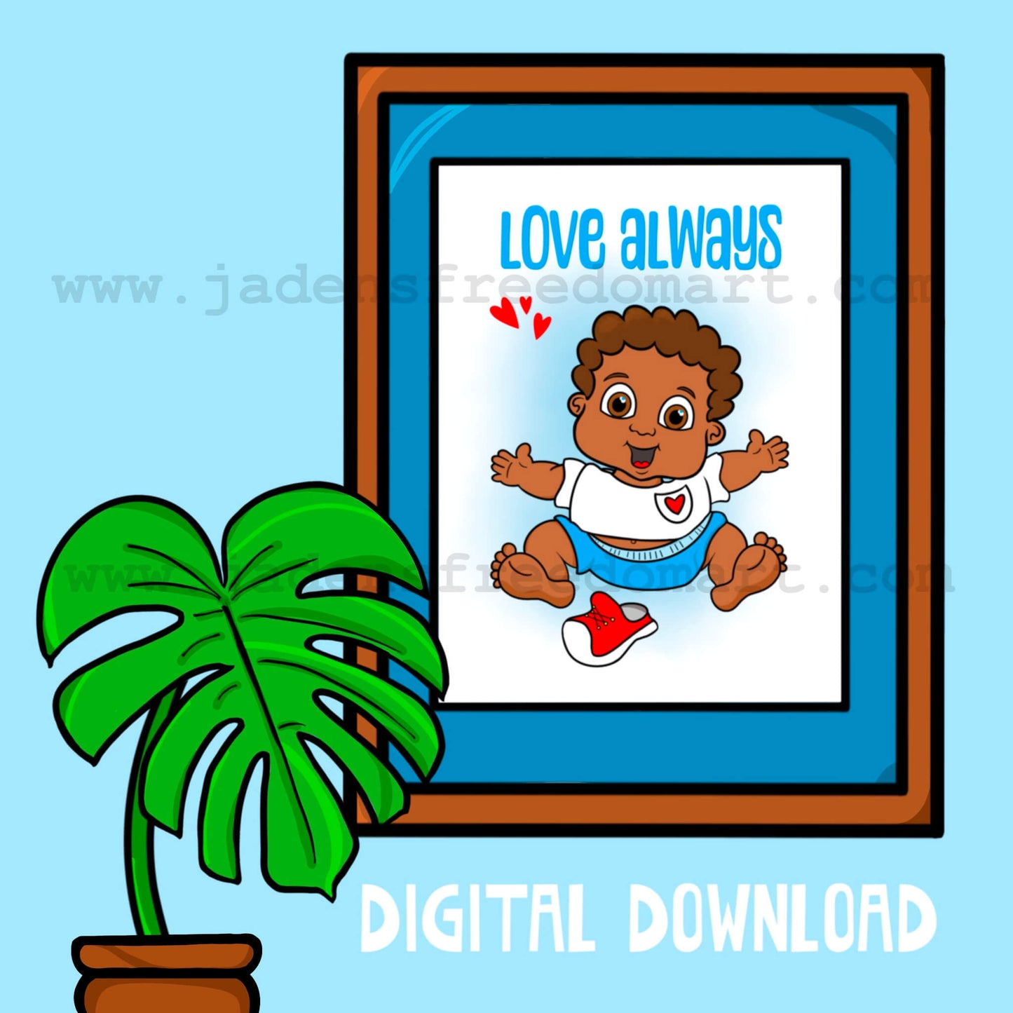 Nursery Printable Boy Wall Art African American Baby Boy Children Bedroom Inspirational Decor