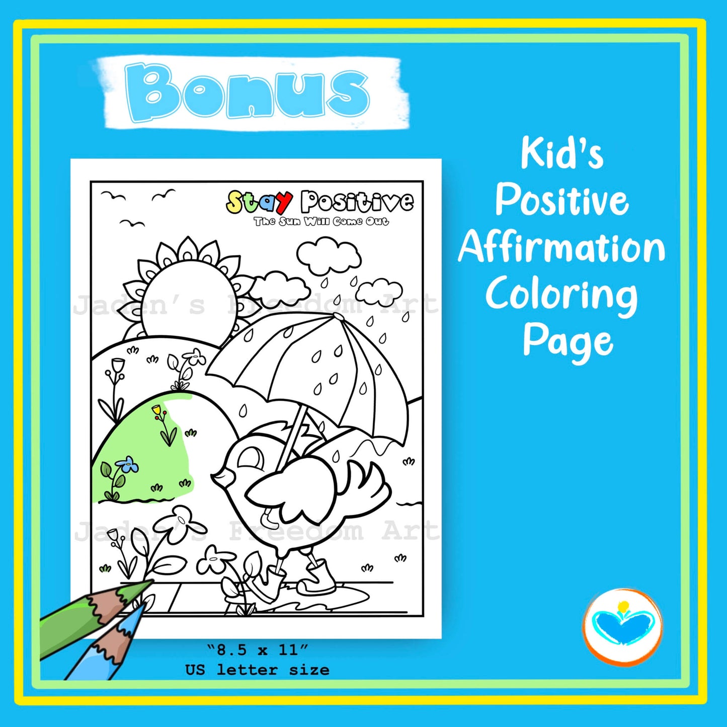 Power of Positive Thinking SEL Bundle for Kids Growth Mindset Printable Coloring Page Self-Talk Journal Activities Positive Affirmations Thought Reframing
