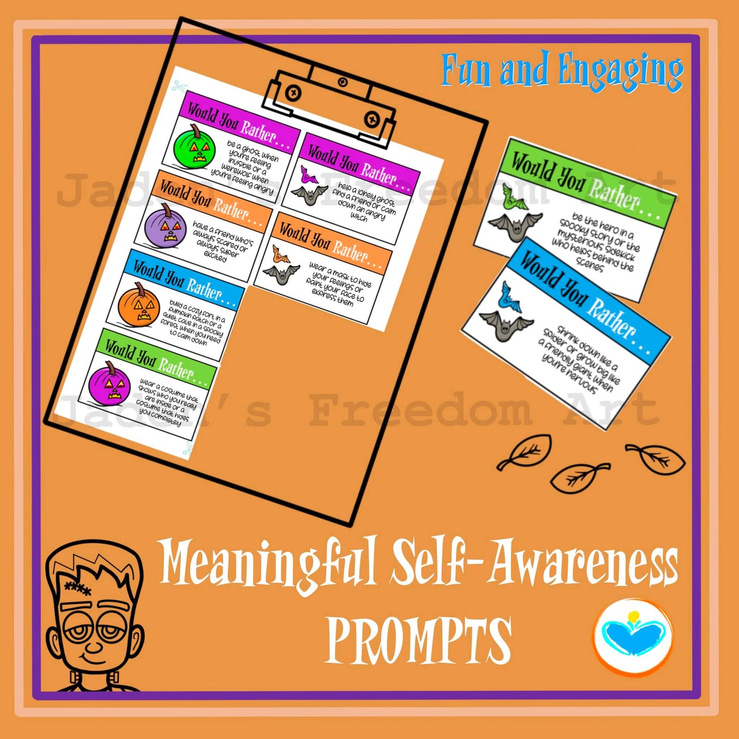 Halloween Themed Creative Worksheets for Emotional Expression & Self-Regulation Printable 8 Pages Party and Seasonal