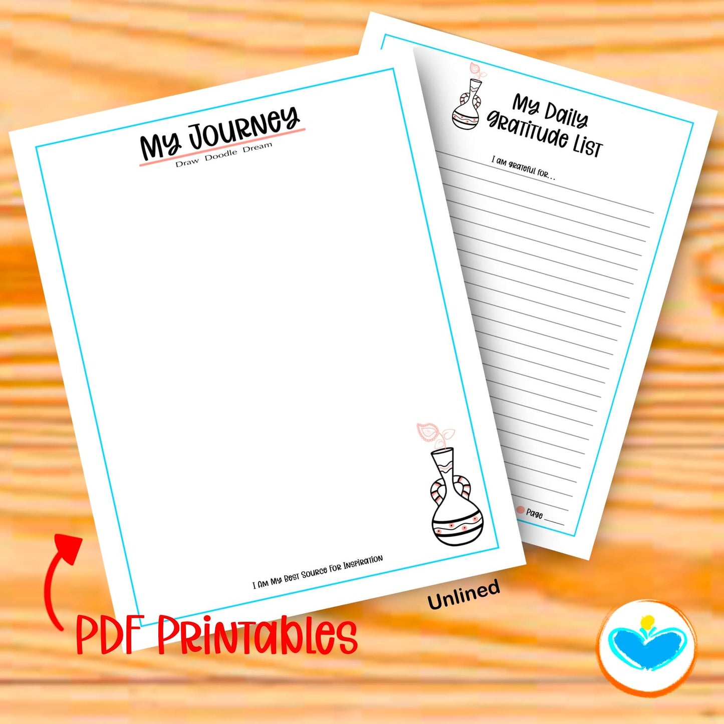 Inspirational Printable Stationery Lined Page Notetaking Writing Paper Journal Gratitude List