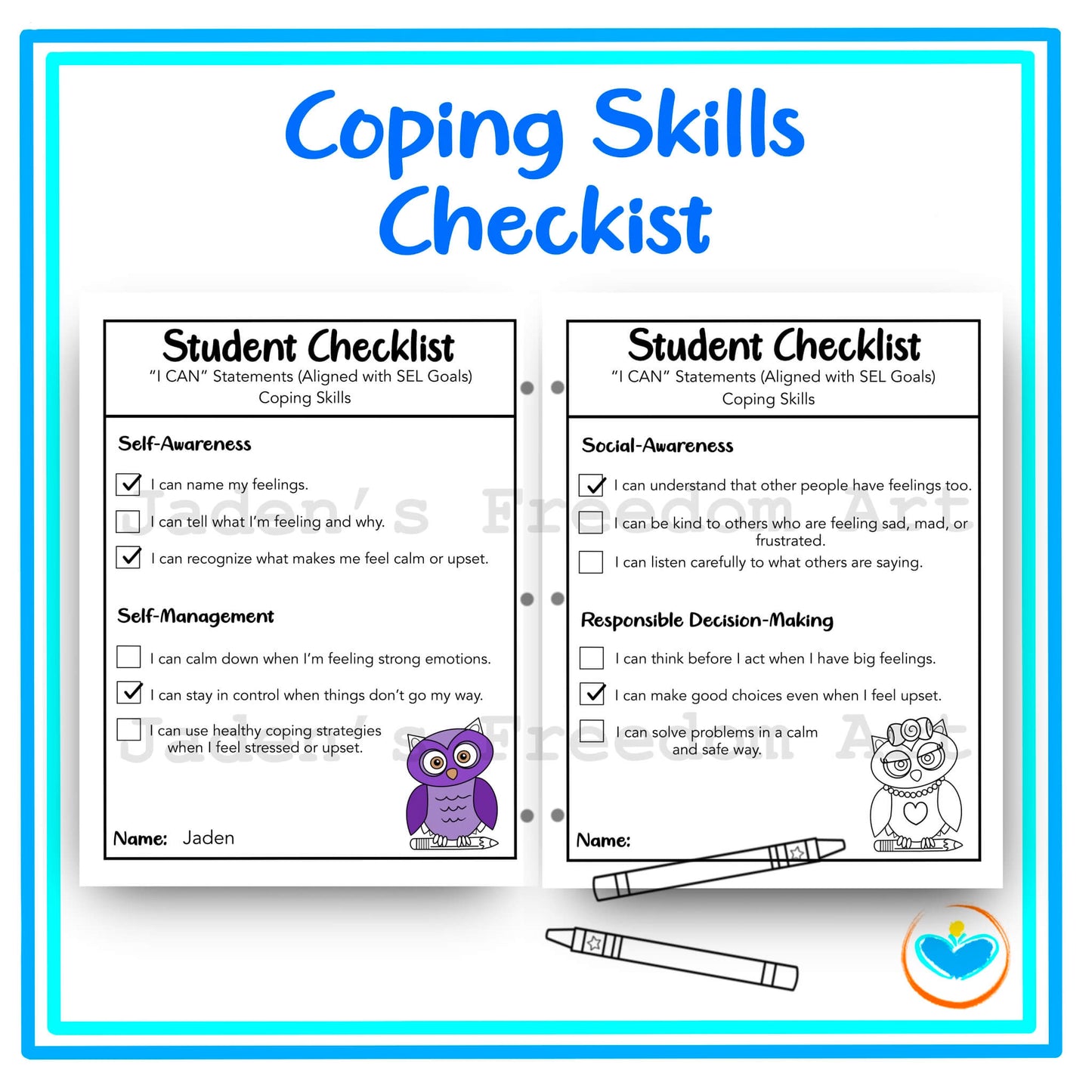 Printable SEL Coping Skills Worksheets Coloring Pages Grades 3–6 Self-Regulation Tools Emotional Check-ins Mindfulness