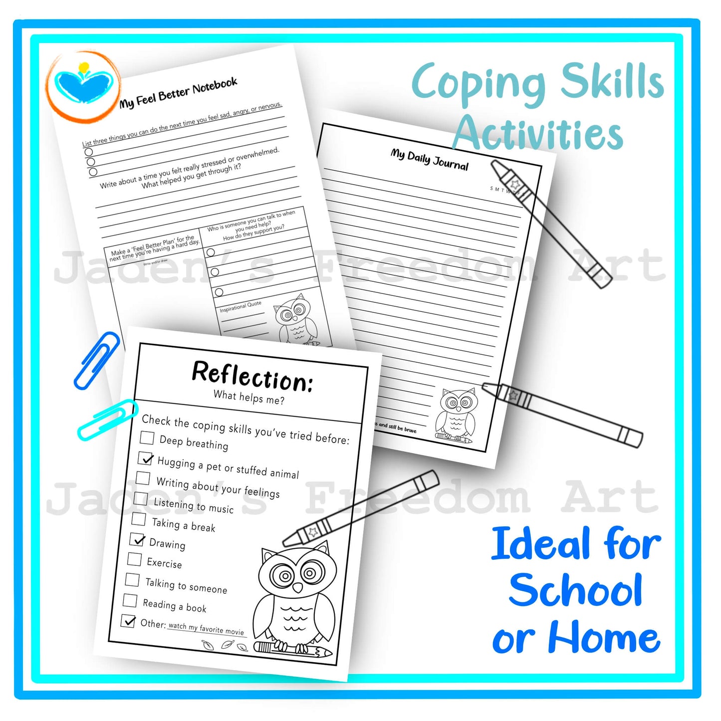 Printable SEL Coping Skills Worksheets Coloring Pages Grades 3–6 Self-Regulation Tools Emotional Check-ins Mindfulness