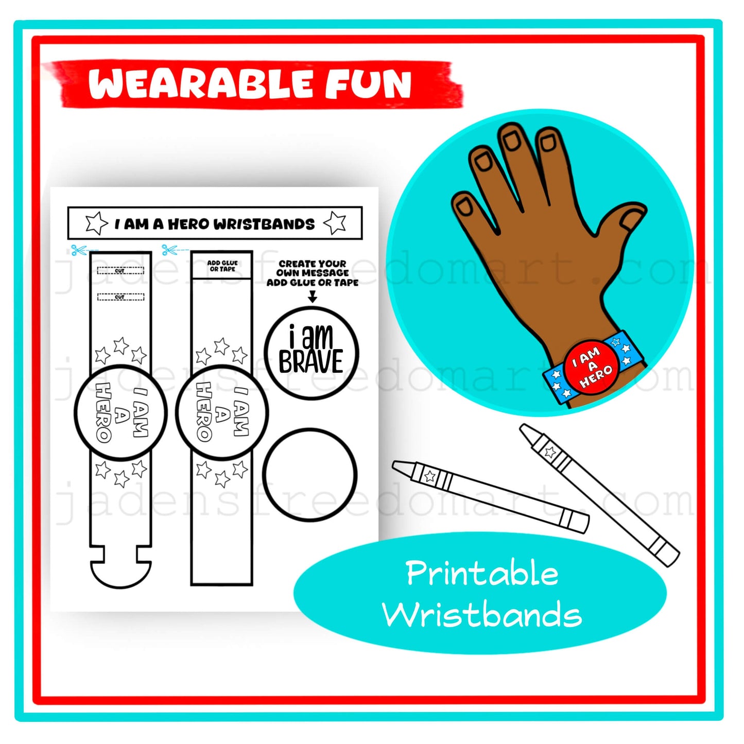 Printable Superhero Activity Pages for Kids I Am a Hero Coloring Page Masks Wristbands Worksheets Instant Download PDF