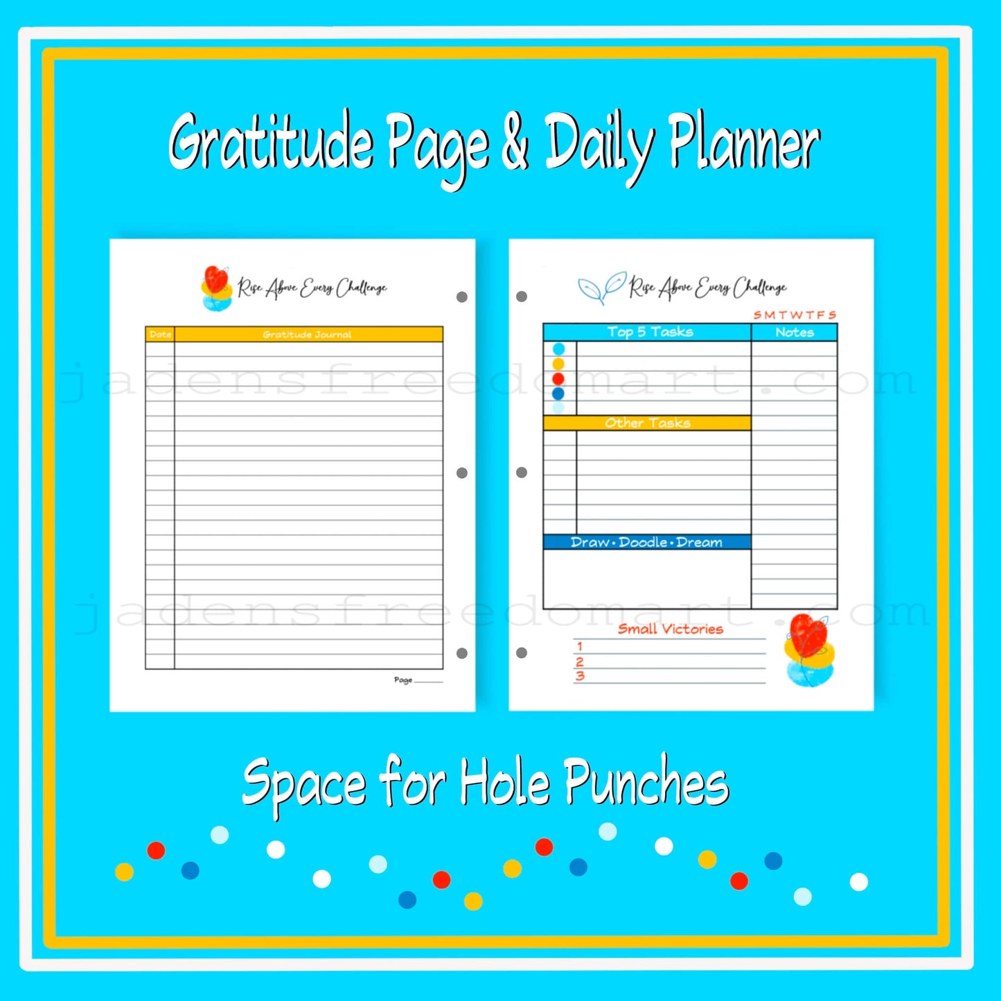 Printable Notes Pages Inspirational Stationery Set PDF Journal Pages Note-taking Planner Instant Download Colorful Boho Abstract Design