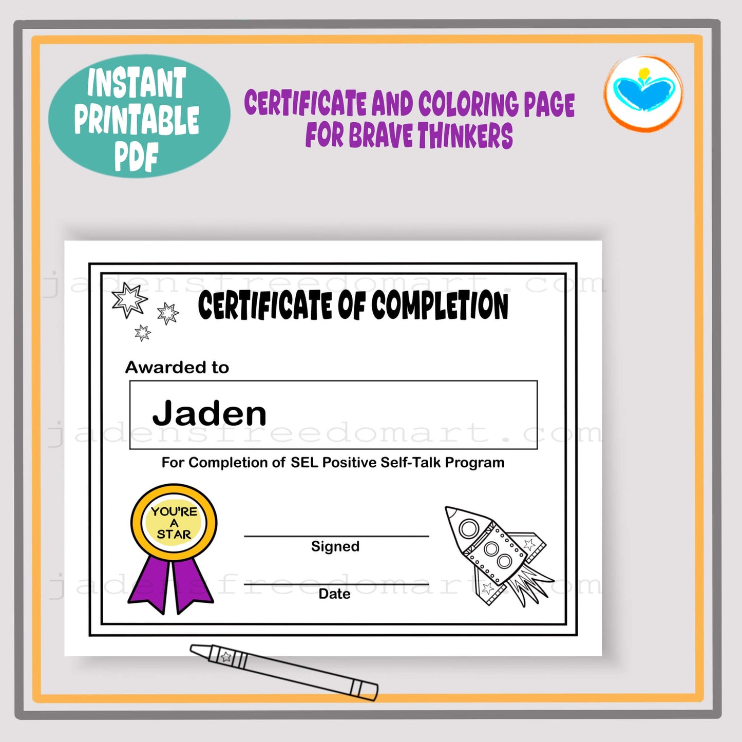 Positive Self-Talk Printable for Kids Space Travel-Themed SEL Activities 12-Page Social Emotional Learning Resource Daily Journal