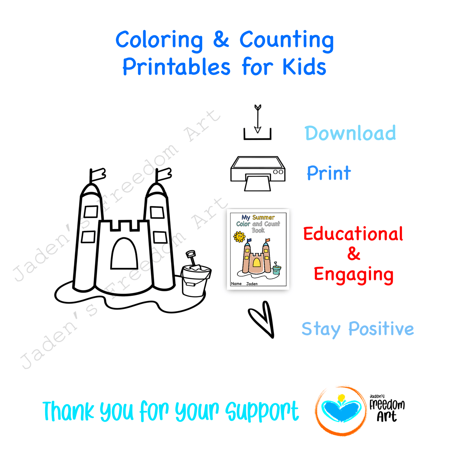10 Page Summer Color and Count Worksheets 1–10 Trace Preschool Math Printable Kindergarten Educational Activity Pack Homeschool Learning