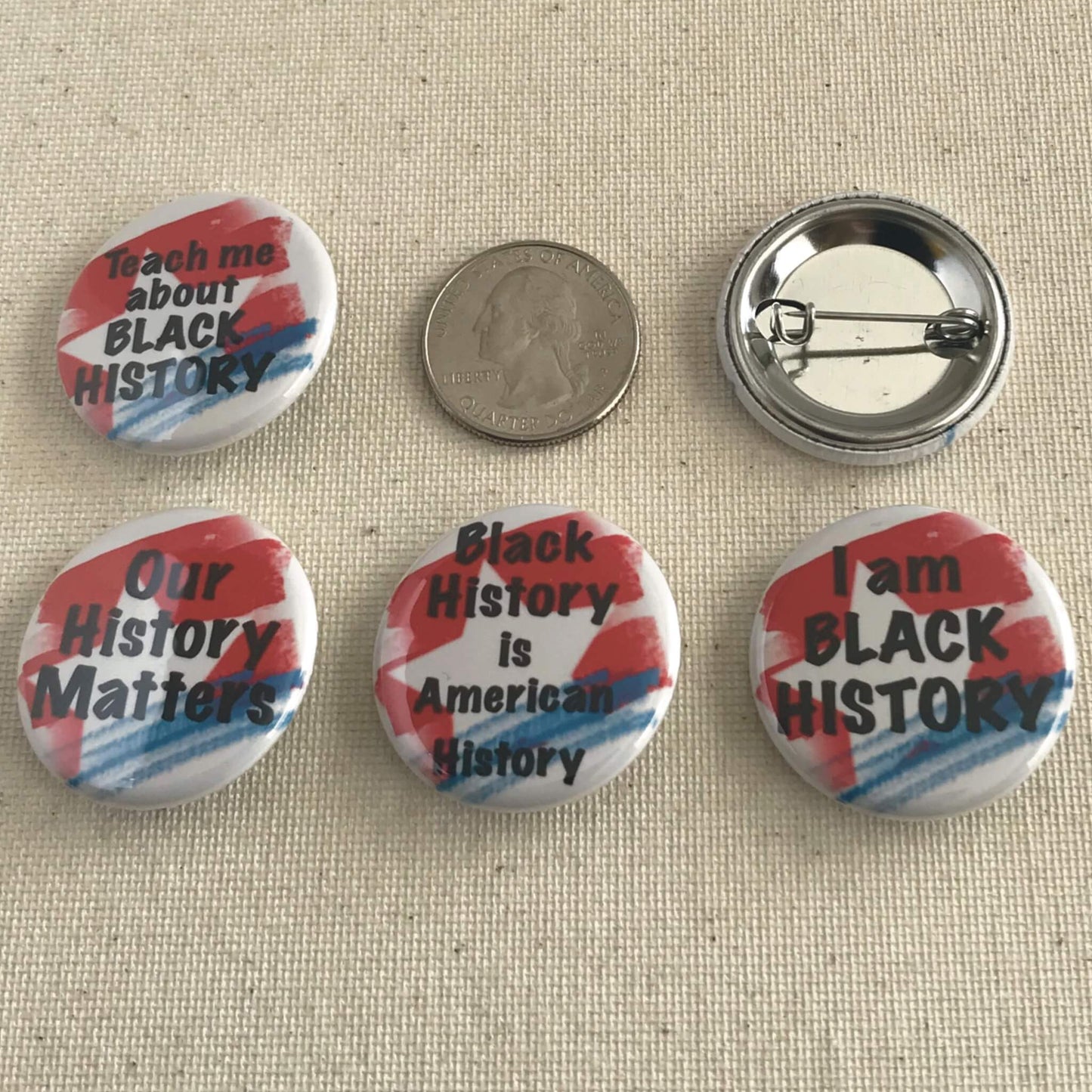 Black History Our History Matters I Am Black History Pinback Button Set of 5 Educational Inspirational Pins