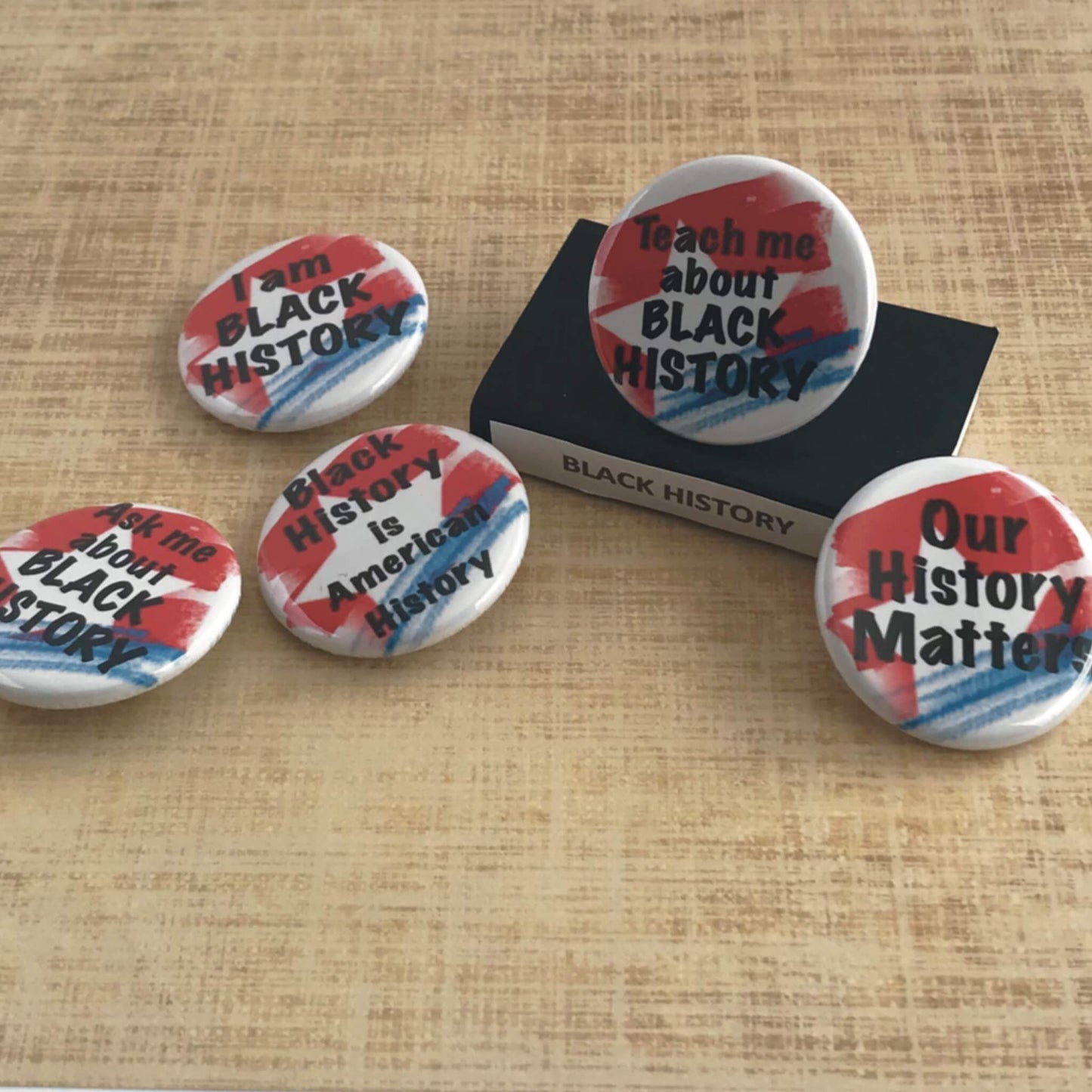 Black History Our History Matters I Am Black History Pinback Button Set of 5 Educational Inspirational Pins