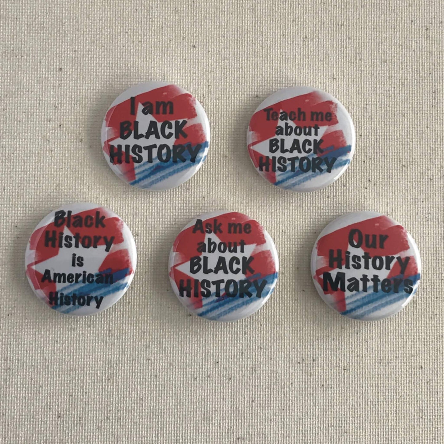 Black History Our History Matters I Am Black History Pinback Button Set of 5 Educational Inspirational Pins
