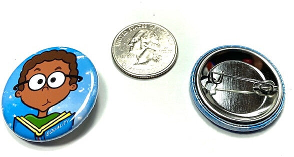 Boy Reading Book Educational School Backpack Pin Button Book Lovers Pin African American Kid