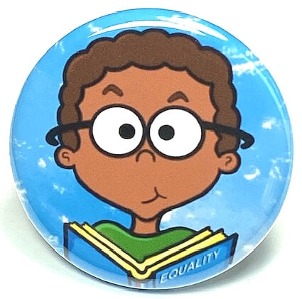 Boy Reading Book Educational School Backpack Pin Button Book Lovers Pin African American Kid