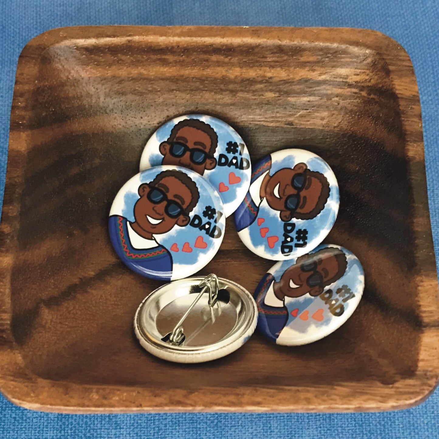 Father’s Day Dad Birthday Gift Pinback Button Gifts for Dad African American Male Image Button