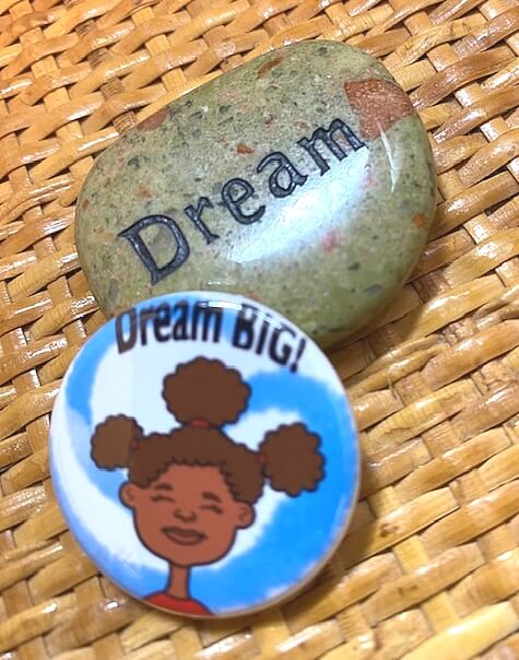 Dream Big Inspirational Pinback Button for Girls African American Female School Backpack Pin