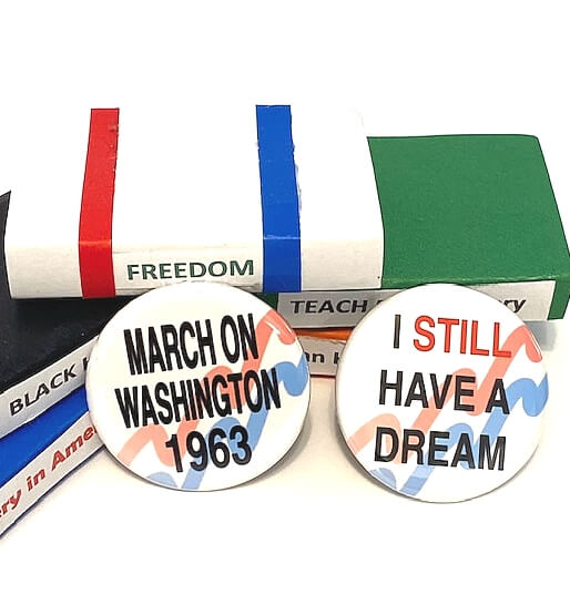 March on Washington American History Pinback Button Set of 2 Educational Pinback Buttons Black History