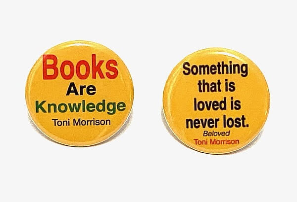 Toni Morrison American Writer Set of 2 Pinback Buttons Educational Booklovers Inspirational Buttons
