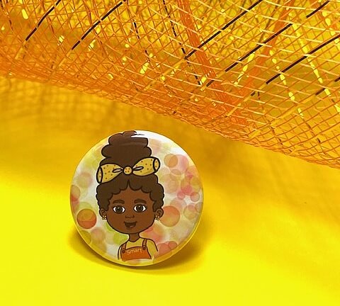 Smart Girl Inspirational School Backpack Pinbutton Female Empowerment African American Girl Accessory
