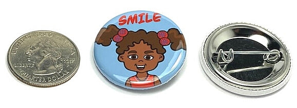 Smile Motivational Inspirational Pinback Button for Kids