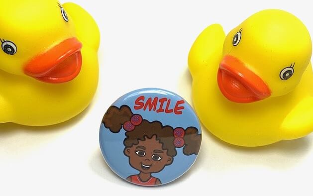 Smile Motivational Inspirational Pinback Button for Kids