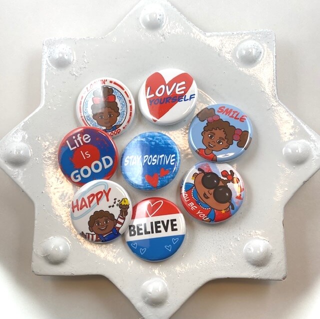 Stay Positive Motivational pin button badge