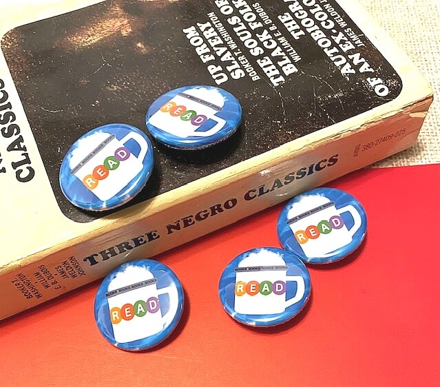 Reading for book lovers pinback button