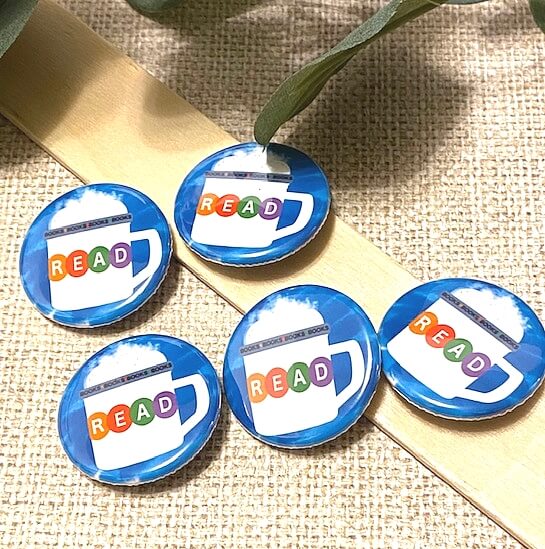 Reading for book lovers pinback button