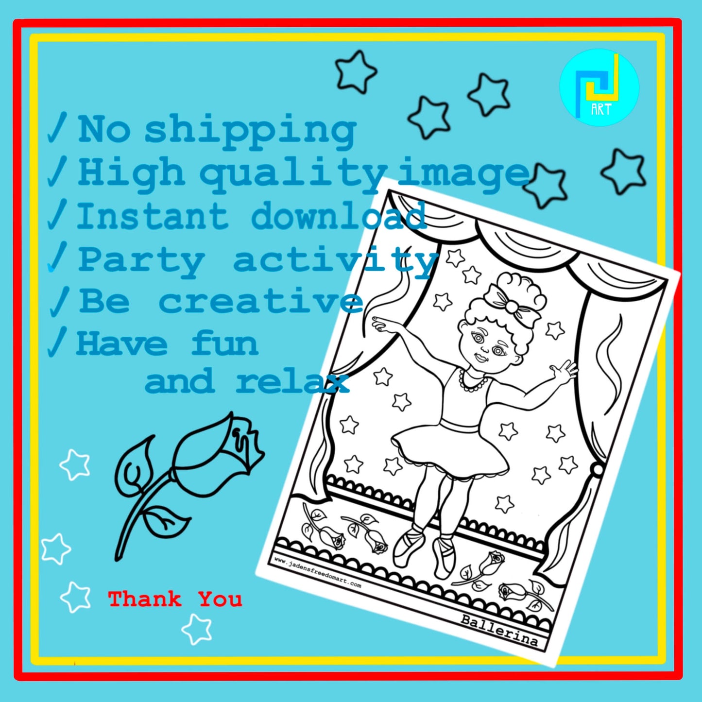 African American Ballerina Coloring Page Activity Rainy Day Project Printable PDF Empowerment for Girls