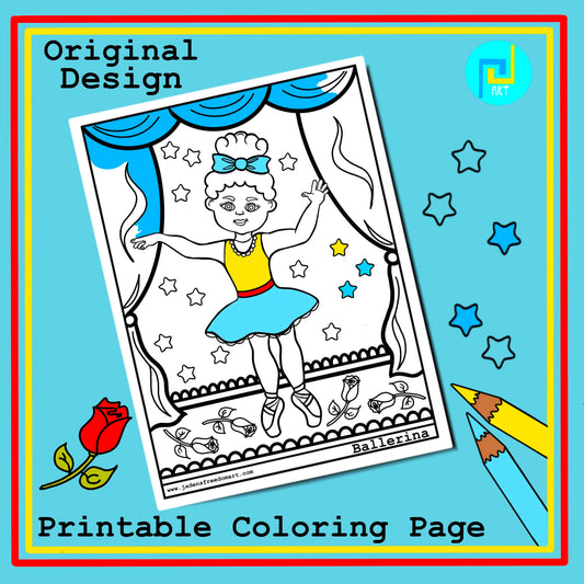 African American Ballerina Coloring Page Activity Rainy Day Project Printable PDF Empowerment for Girls