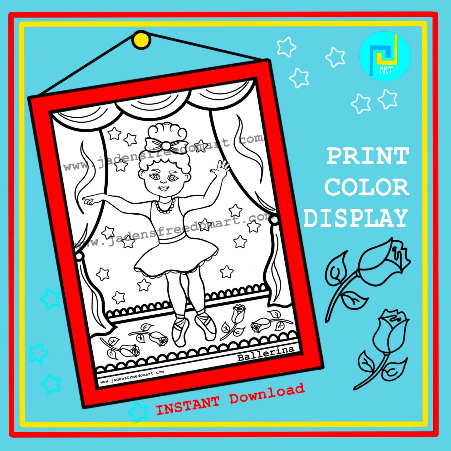 African American Ballerina Coloring Page Activity Rainy Day Project Printable PDF Empowerment for Girls