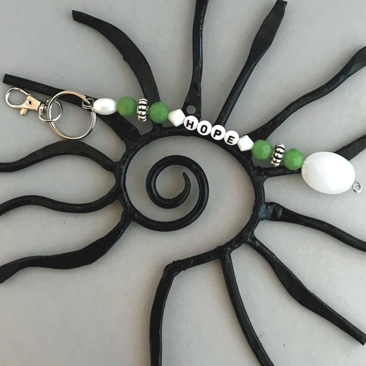 Glass Beaded Handmade HOPE Keychain Bag Charm Planner Charm