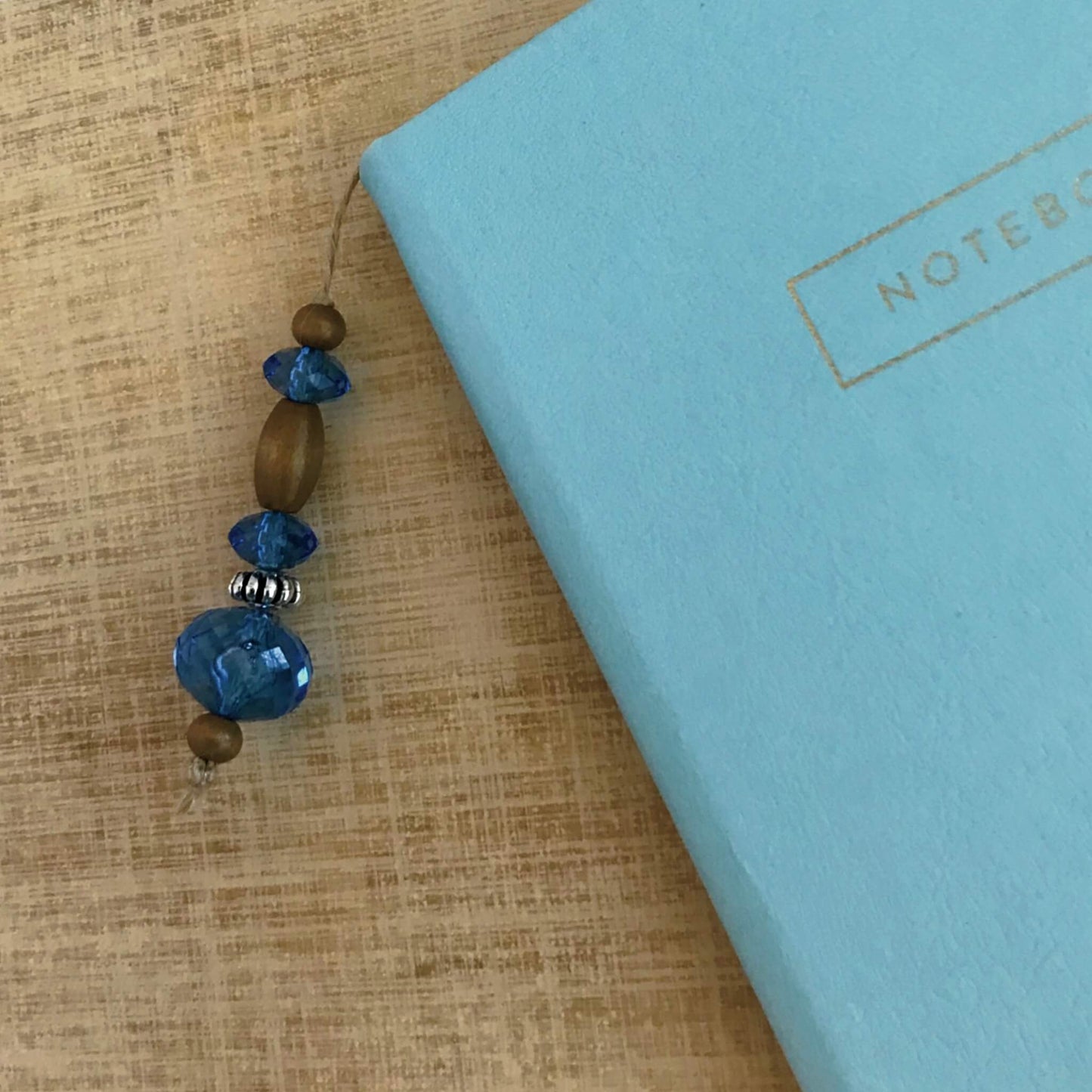 Glass Wood Beaded Handmade Thong Bookmark Reader Gift  Booklovers