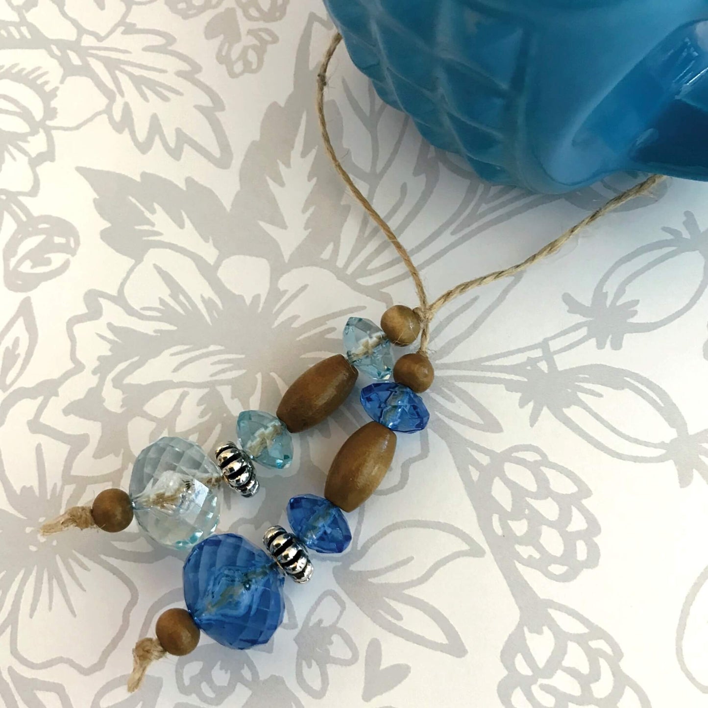 Glass Wood Beaded Handmade Thong Bookmark Reader Gift  Booklovers