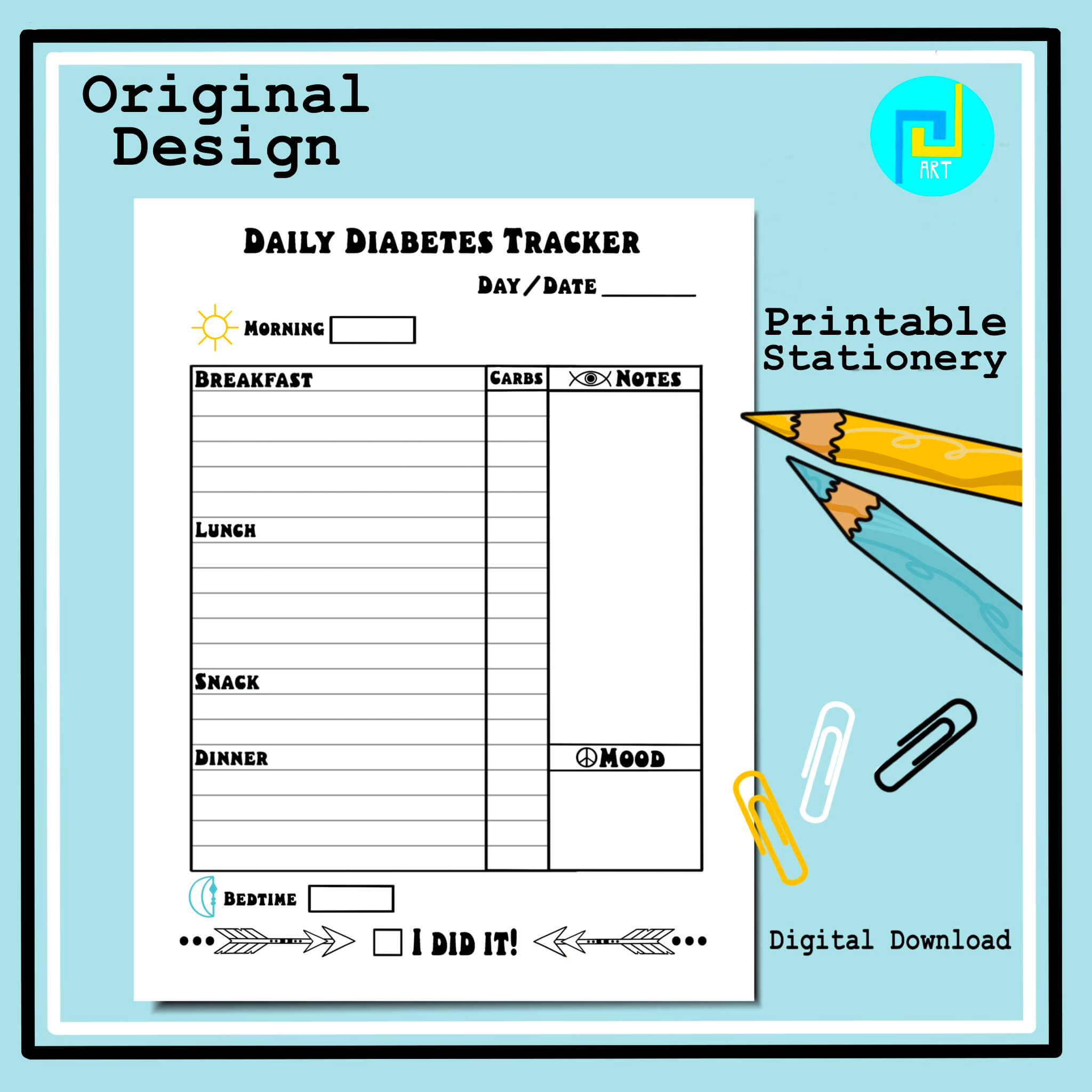 printable diabetes tracker sheet food carb tracker self-care