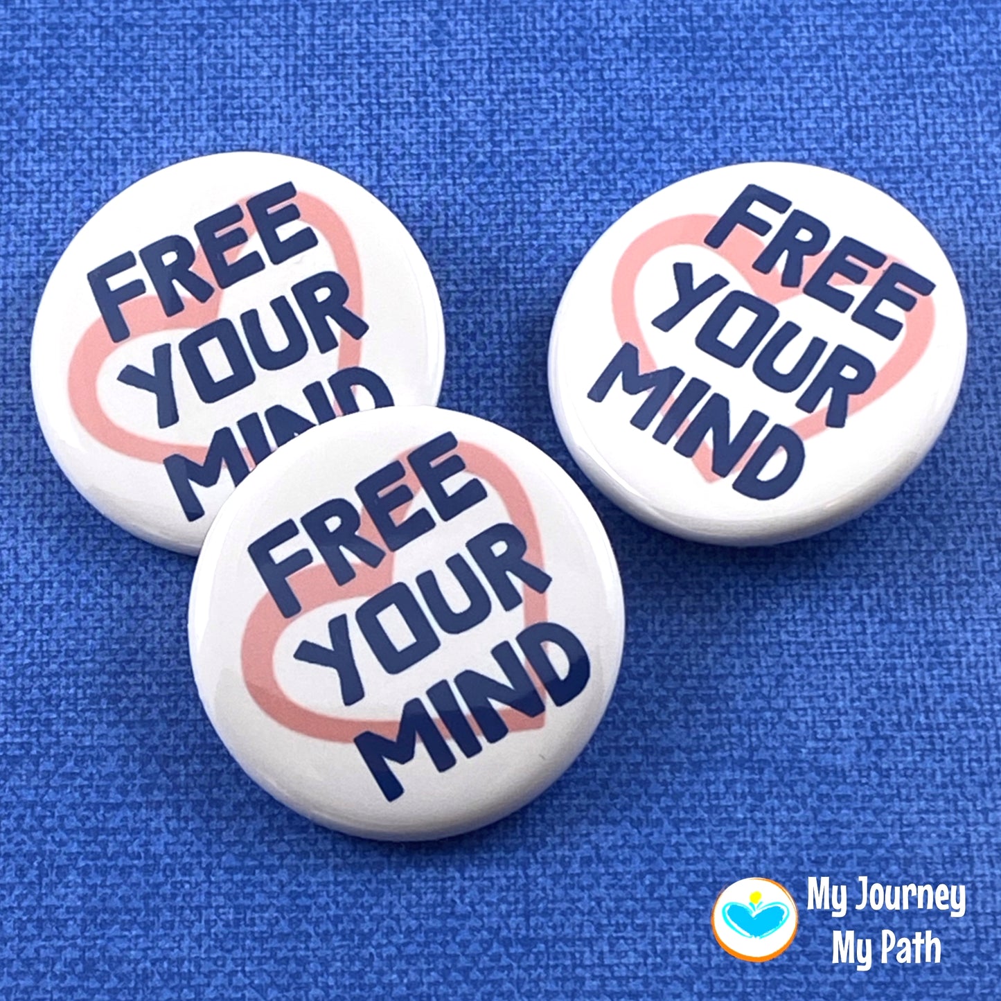 Motivational Buttons Free Your Mind Backpack Pins 1.25 Inch Inspirational Pin Buttons Positive Thinking Pinback Buttons