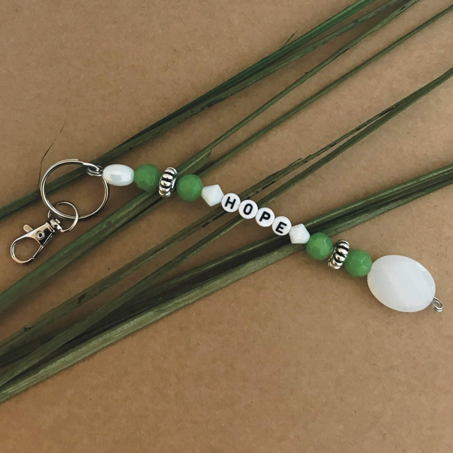 Glass Beaded Handmade HOPE Keychain Bag Charm Planner Charm
