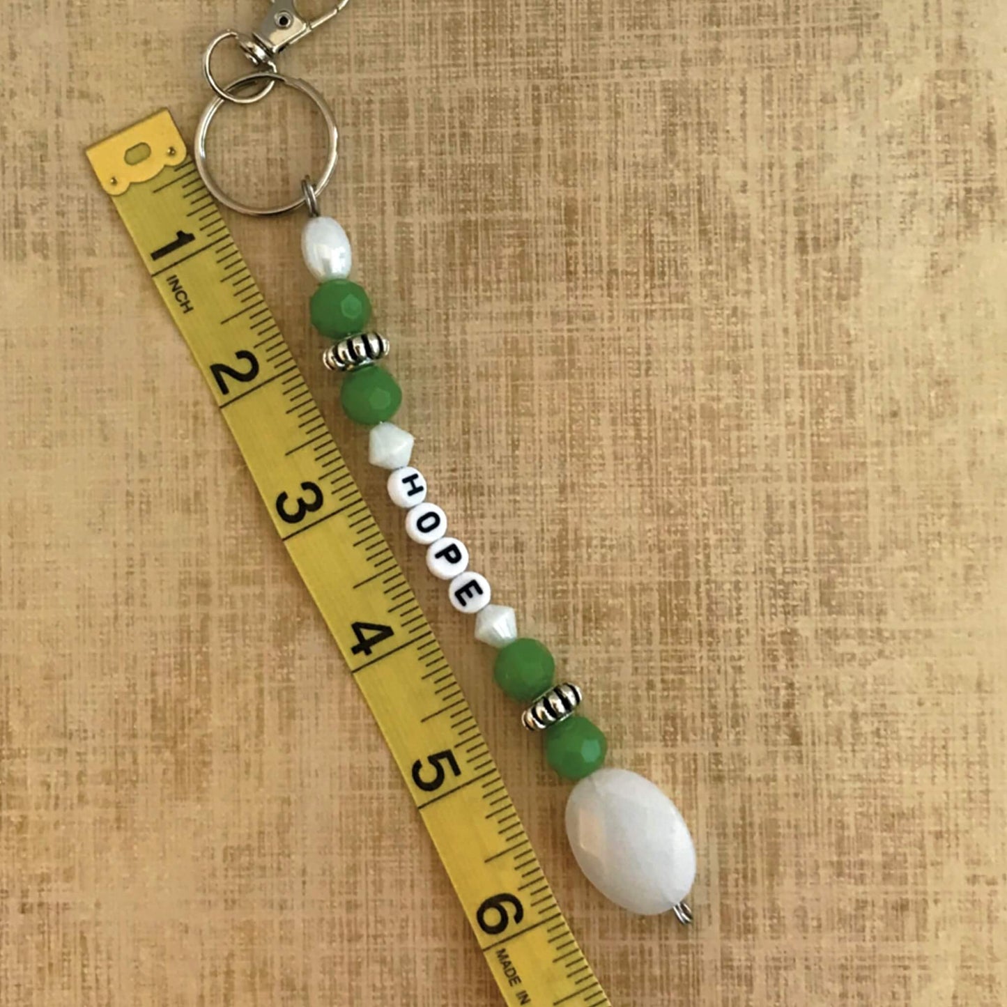 Glass Beaded Handmade HOPE Keychain Bag Charm Planner Charm