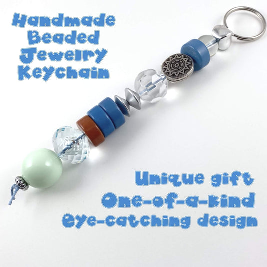 Jewelry Beaded Handmade Keychain Glass Metal Beads Purse Charm Backpack Accessories Planner Charm