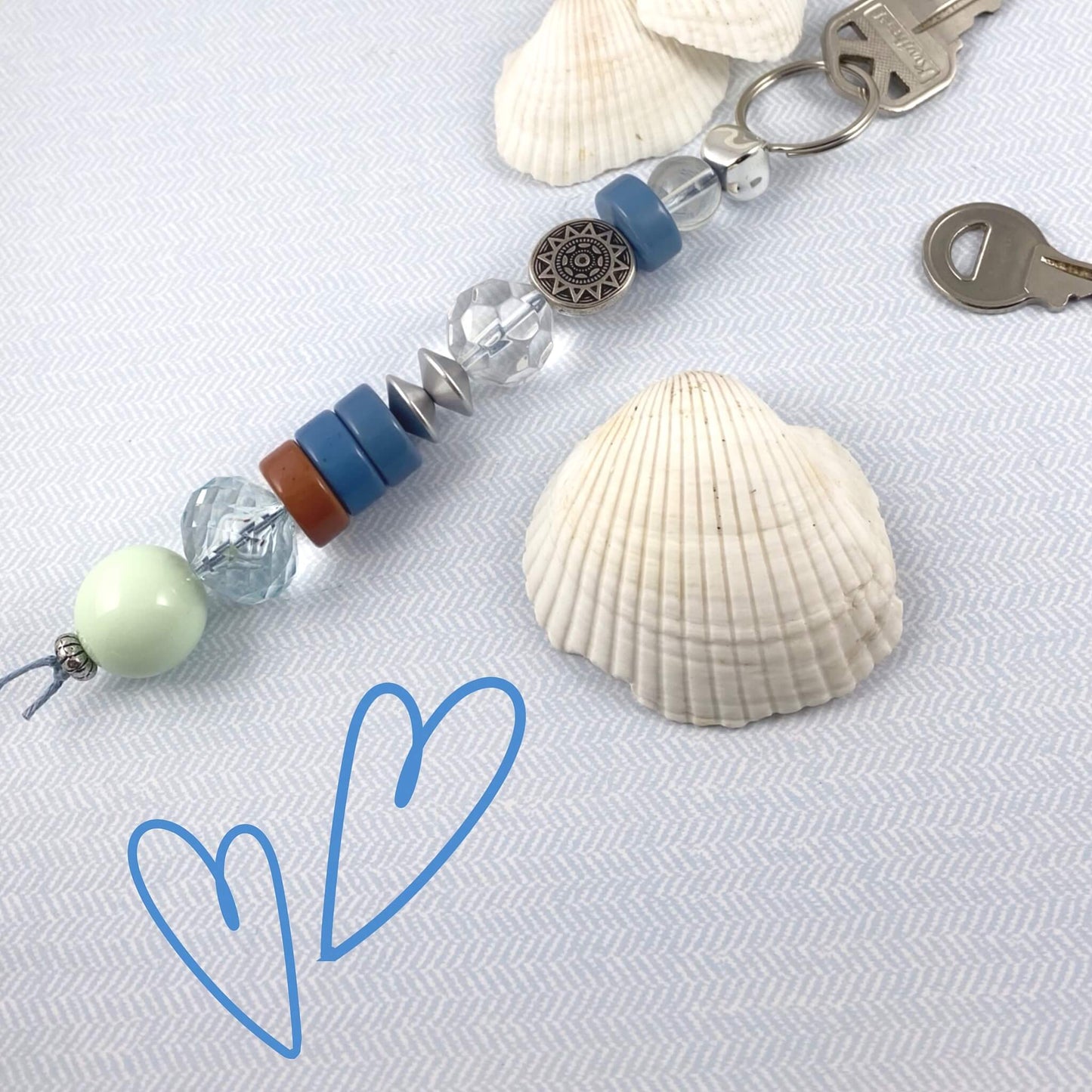 Jewelry Beaded Handmade Keychain Glass Metal Beads Purse Charm Backpack Accessories Planner Charm
