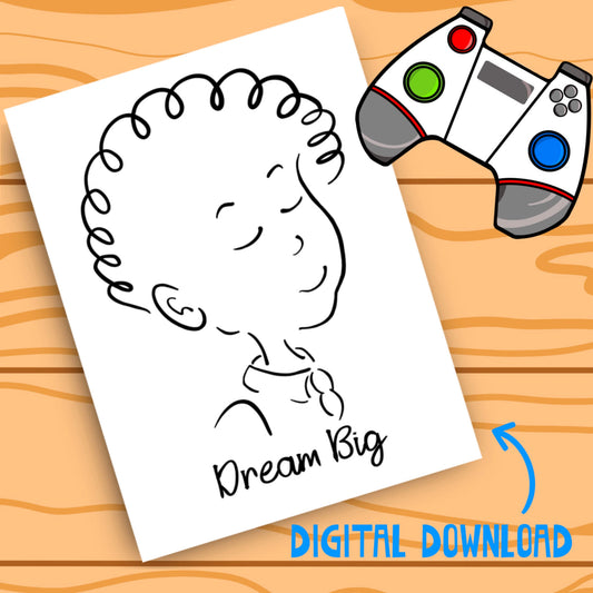 Line Art Drawing Digital Download Art Schoolboy Print Kids Wall Decor Inspirational Image