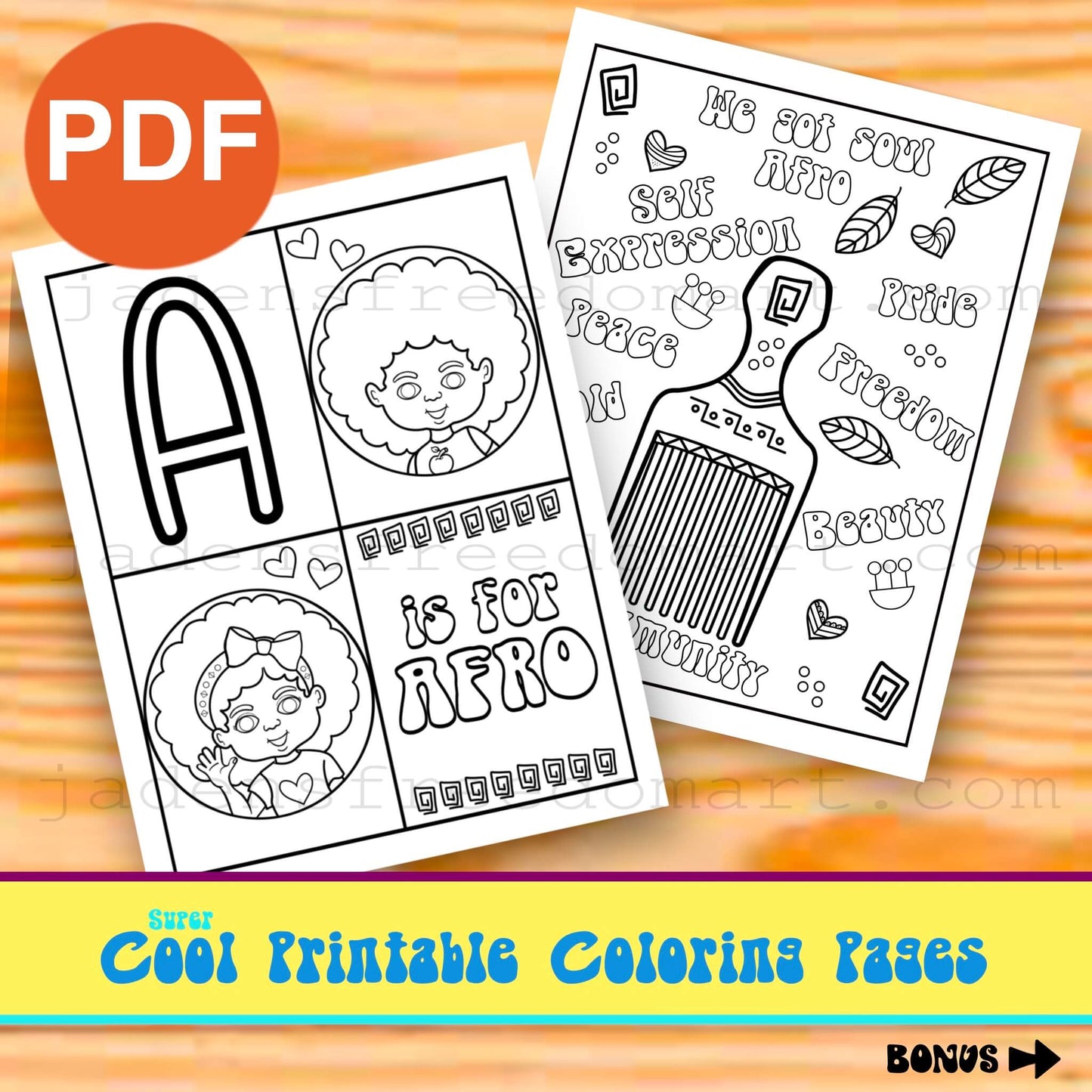 A is for Afro Coloring Pages Printable Black History Activity Sheets for Kids Cultural Pride Instant Download PDF School Educational Fun Project