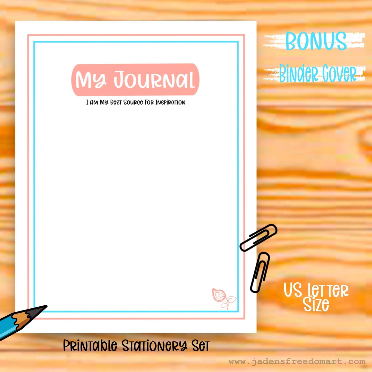 Inspirational Printable Stationery Lined Page Notetaking Writing Paper Journal Gratitude List