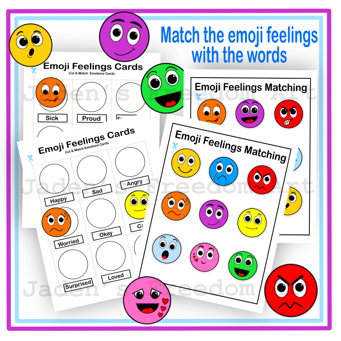 18 Emotion Flashcards Kids Social Emotional Learning SEL Printables Preschool Feelings Cards Emotion Regulation Emotion Matching Activity Grades 1-2